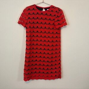 KATE SPADE Lace Red Mini Sheath Dress